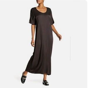 James Perse Viscose Twill Caftan Dress Black Size 0 XSmall